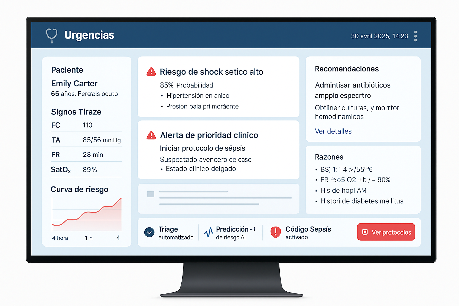 Mockup de IA aplicada a Urgencias Hospitalarias