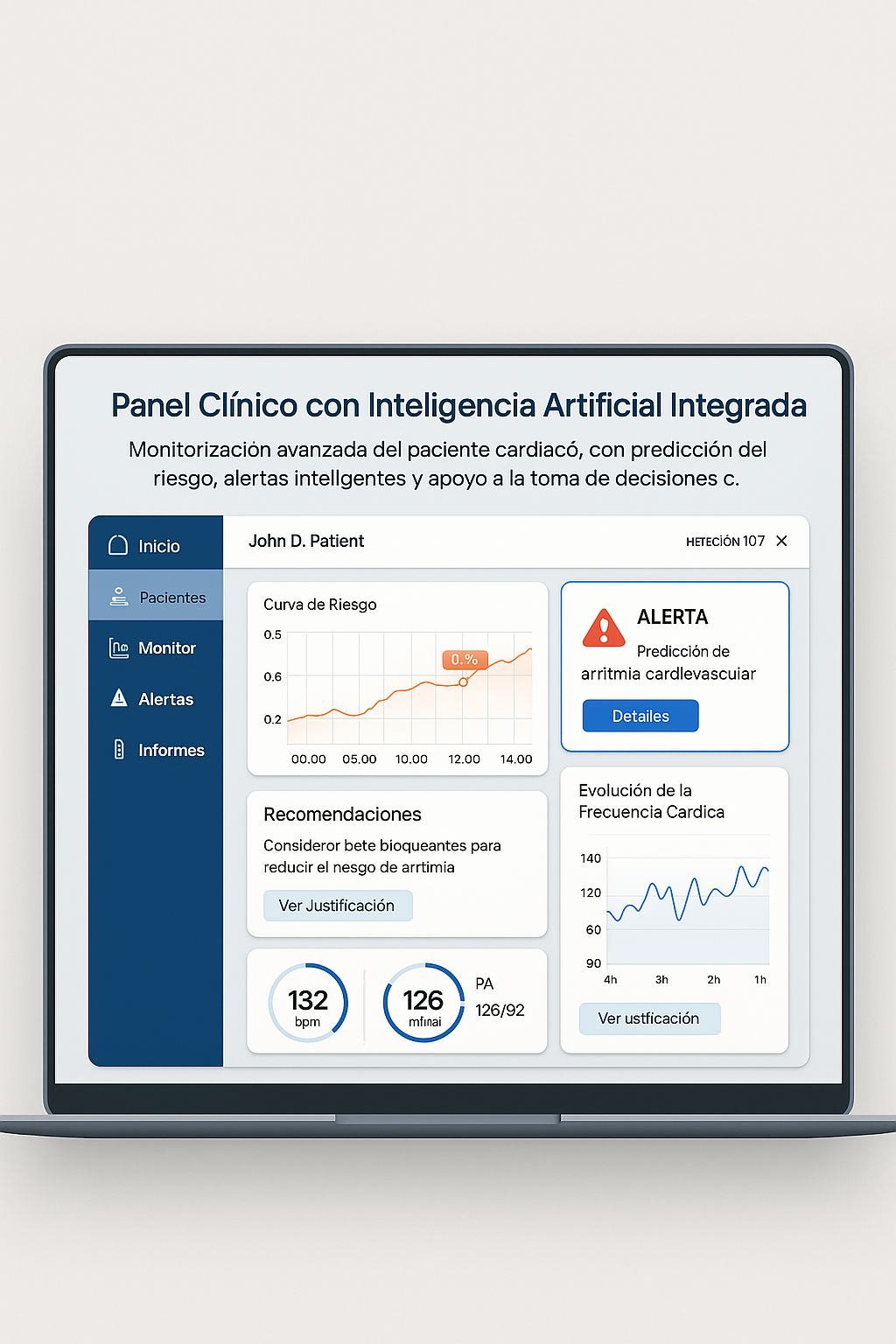 Mockup Inteligencia Artificial en Cardiología