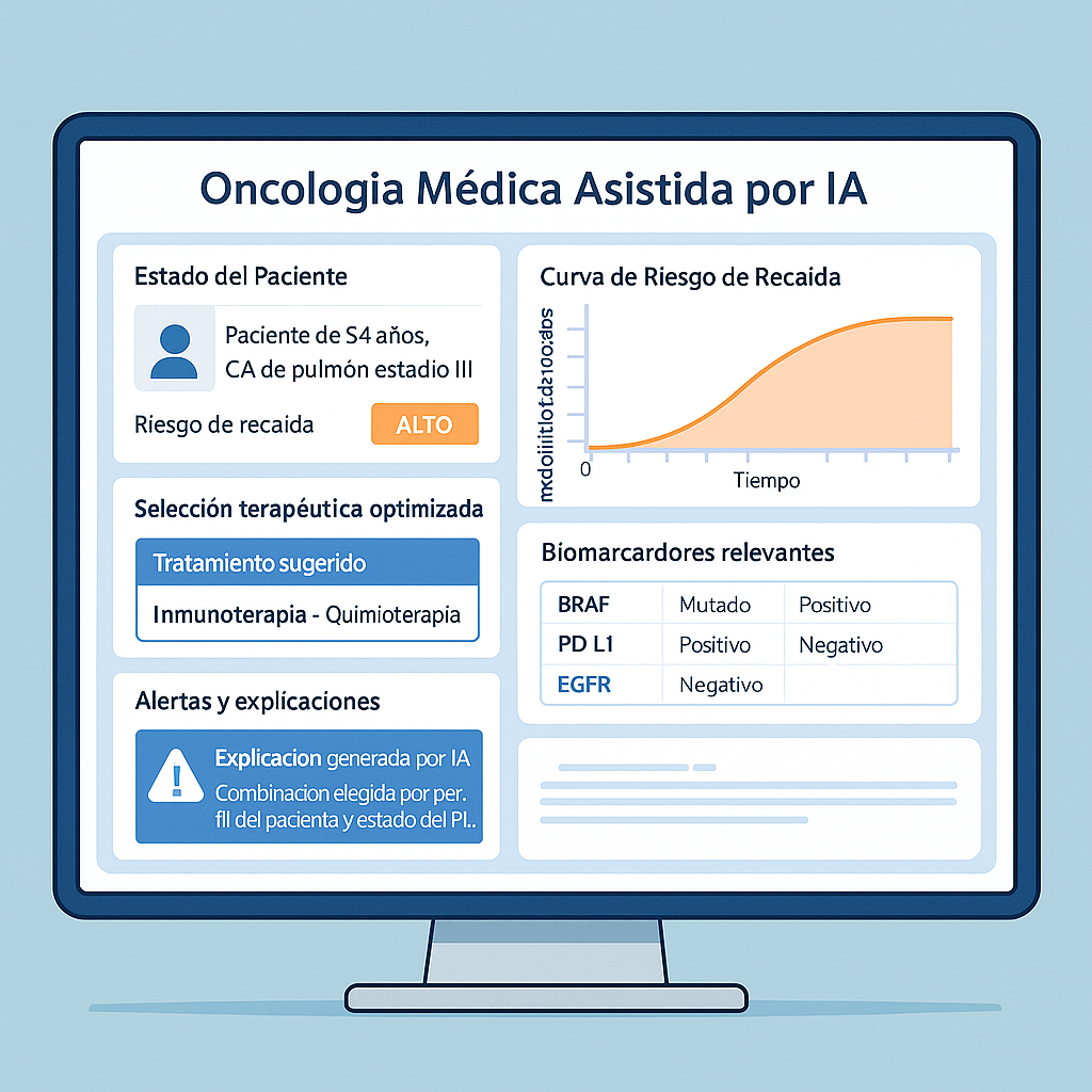 Mockup interfaz IA en Oncología Médica
