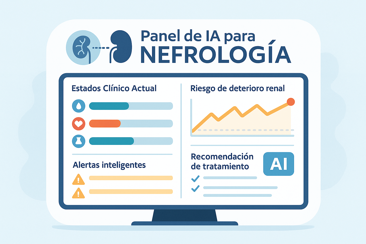 Mockup interfaz IA en Nefrología
